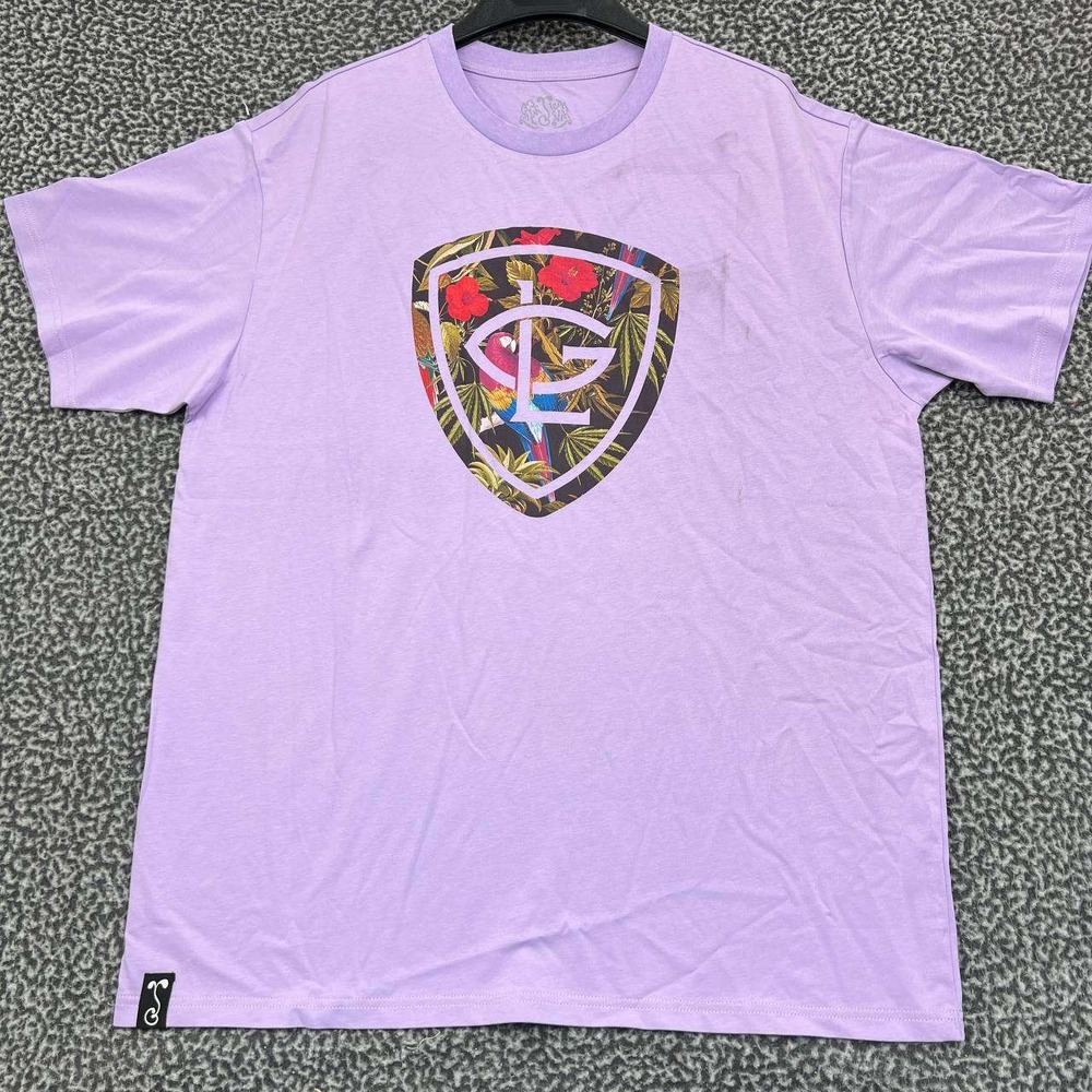 Greg Lutzka Shirt Men Extra Large Purple Grassroots Short‎ Sleeve Cotton XL